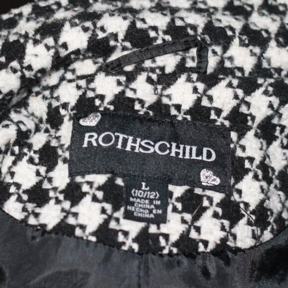 Rothschild Kid winter jacket with hood Black and white checkered pattern - Picture 4 of 5